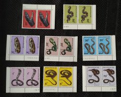 Rwanda - 191/198 - En Paire - Serpents - 1967 - MNH - Neufs