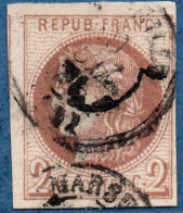 France 1872, 2c Bordeaux Report 1 Obliteré, Cancelled - 1870 Bordeaux Printing