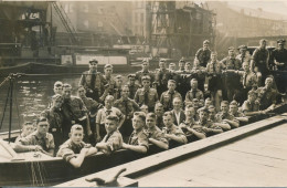 Carte Photo Des Jeunesses Hitlériennes 1937 Embarqués Au Port Circulée D'Oldenburg Allemagne - Gimnasia