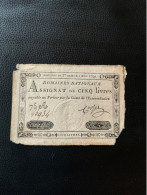 Assignat Ce 5 Livres 1791 - Assignats & Mandats Territoriaux