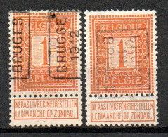 1985 Voorafstempeling Op Nr 108 - BRUGGE 1912 BRUGES - Positie A & B - Roulettes 1910-19