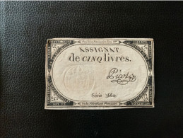 Assignat Ce 5 Livres Signé Picot - Assegnati