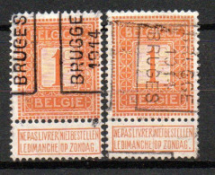 2270 Voorafstempeling Op Nr 108 - BRUGGE 1914 BRUGES -  Positie A & B - Roulettes 1910-19