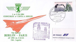 BERLIN N° 683 S/L.DE BERLIN/1.10.84 POUR LA FRANCE   VOL CONCORDE BERLIN-PARIS - Cartas & Documentos