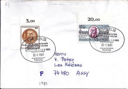 BERLIN N° 599/600 S/L.DE BERLIN/23.1.81 POUR LA FRANCE - Cartas & Documentos