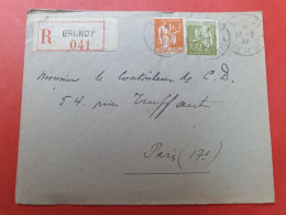 Enveloppe En Recommandé De Brunoy Pour Paris En 1937 - D 76 - 1921-1960: Moderne