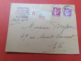 Enveloppe En Recommandé De Paris Pour Paris En 1937  - D 83 - 1921-1960: Modern Period