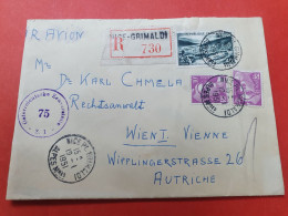 Enveloppe En Recommandé De Nice Pour L'Autriche En 1951 Avec Contrôle Postal Autrichien  - D 85 - 1921-1960: Période Moderne