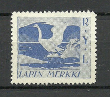 FINLAND Lapin Merkki Vignette Reklamemarke Bird Swan * - Schwäne