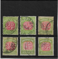 AUSTRALIA 1931 - 1947 POSTAGE DUES SG D107,D109,D114,D116,D120,D125 FINE USED Cat£15+ - Impuestos