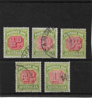 AUSTRALIA 1938 POSTAGE DUES SG D112,D114,D115,D116,D118 FINE USED Cat£55+ - Portomarken