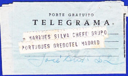 Telegram/ Telegrama - Lisboa, Portugal To Madrid, España -|- Postmark - Lisboa, 1962 - Télégraphe