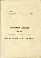 RENSEIGNEMENTS NUMERIQUES SUR LES TRAVAUX DE CAMPAGNE PAR LES TROUPES D INFANTERIE 1893  -  FASCICULE  53  PAGES BROCHE - French