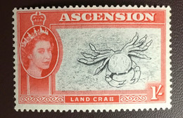 Ascension 1956 1s Land Crab From Definitives Set MH - Crustaceans