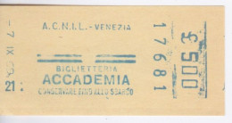 TICKET - ITALIE -  METRO BUS TRAMWAY  A.C.N.I.L - VENEZIA  BILLET ACCADEMIA - Europe