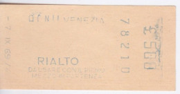 TICKET - ITALIE -  METRO BUS TRAMWAY  AC.N.I.L - VENEZIA  BILLET RIALTO - Europe