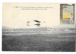 CANNES (06) Aviation Port Aviation La Napoule Aviateur Christiaens Meeting 1910 + Vignette - Cannes