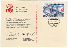 Invitation To The Press Conference World Exhibition Of Postage Stamps Praga 1978 - Poste