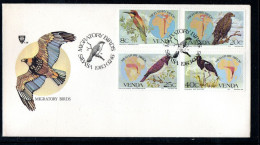 Venda 1983: Mi.-Nr. 70 - 73 FDC:  Zugvögel   (H017) - Venda