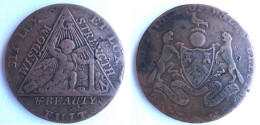 1790 Prince Of Wales Great Britain 1/2 Penny Condor Token Masonic , Jeton Franc Maçonnerie , En Cuivre - Professionnels/De Société