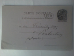 CP Entier Postal 10 Ct Mauve - De Caen Calvados Normandie (fromage ?) à Pontarlier Doubs 1884 - Timbres (représentations)