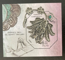 2021 Turquie Turkey Euromed Jewellery Bloc Mediterranean Sea Old Odd Shaped Stamp Bijoux Mediterranee - Unused Stamps