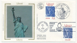 FRANCE => 2,20 Liberté + 22c Liberty (USA) - Obl Paris Et Liberty Island - 1980-1989