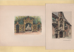 Nancy - Lot De 2 Gravures Colorisées - Autres & Non Classés