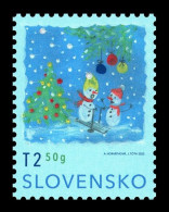 Slovakia 2023 Mih. 1006 Christmas Mail. Children's Drawings. Two Snowmen By Alexandra Horvathova MNH ** - Ongebruikt