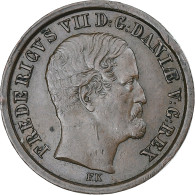 Danemark, Frederik VII, 1 Rigsbankskilling, 1853, Copenhagen, SUP, Cuivre - Danemark