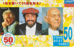 TC JAPON / 10-011 - MUSIQUE - PAVAROTTI ASHKENAZY SÖLTI / ITALY ISRAEL HUNGARY - MUSIC JAPAN Phonecard Philips - Music