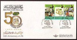 BRUNEI DARUSSALAM 2002 FDC, 50th Anniversary Of JTB, Complete Set Of First Day Cover - Brunei (1984-...)