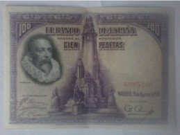 Cervantes - 100 Pesetas - Madrid 15 Agosto 1928 - 4,085,160 - 100 Pesetas