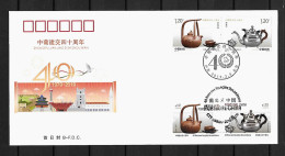 RARE 2019 Joint China And Portugal, OFFICIAL MIXED FDC CHINA WITH 2+2 STAMPS: Tea Pots - Gezamelijke Uitgaven