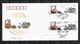 RARE 2019 Joint China And Portugal, OFFICIAL MIXED FDC CHINA WITH 2+2 STAMPS: Tea Pots - Gezamelijke Uitgaven