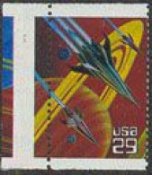 U.S.A.(1993) Saturn. Rockets. Vertical Misperforation With Part Of Adjacent Stamp Attached. Scott No 2741, Yvert No 2132 - Plaatfouten En Curiosa