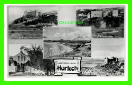 HARLECH, MERIONETHSHIRE, WALES - 6 MULTIVUES - TRAVEL IN 1962 - PUB. BY HARVEY BARTON & SON LTD - - Merionethshire