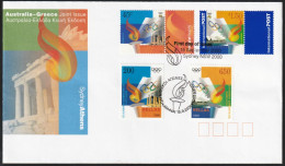 2000 Australia / Greece Summer Olympic Games In Sydney: Flag Handover To Athens Joint FDC - Estate 2000: Sydney