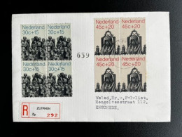 NETHERLANDS 1973? REGISTERED LETTER ZUTPHEN TO ENSCHEDE NEDERLAND AANGETEKEND - Storia Postale