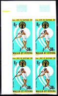 WALLIS & FUTUNA(1975) Javelin Throw. Imperforate Corner Block Of 4. Scott No C63, Yvert No PA65. South Pacific Games. - Imperforates, Proofs & Errors