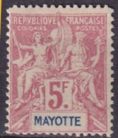 MAYOTTE - 5 F. Groupe FAUX FOURNIER - Neufs