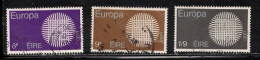 IRELAND Scott # 279-81 Used - 1970 Europa Issue - Gebraucht