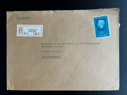 NETHERLANDS 1974 REGISTERED LETTER UTRECHT TROOSTERLAAN TO 'S GRAVENHAGE 27-02-1974 NEDERLAND AANGETEKEND - Cartas & Documentos