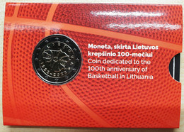 Lithuania 2 Euro 2022 UNC / BU Coincard < Basketball > - Lithuania