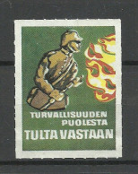 FINLAND Feuerwehr Fire Fighter Propaganda Vignette For Safety (*) - Sapeurs-Pompiers