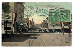 UNITED STATES // IOWA // FORT DODGE // CENTRAL AVENUE // LOOKING WEST FROM 10TH STREET // 1913 - Otros & Sin Clasificación