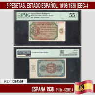 C2459# España 1938. 5 Pts. Estado Español (AU) PMG55EPQ - 5 Peseten