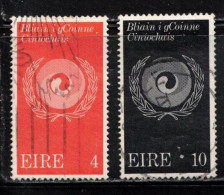 IRELAND Scott # 310-11 Used - Year Against Racial Discrimination - Used Stamps