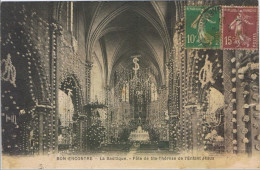 CPA..47..BON ENCONTRE..LOT ET GARONNE..LA BASILIQUE..INTERIEUR DE LA BASILIQUE..FETE DE STE THERESE..RARE.. - Bon Encontre