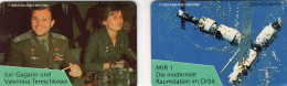 MIR 2TK O 655+656/1995 ** 50€ 1.000Expl.Raumstation Kopplung Kosmonauten Tereschkowa/Gagarin TC Orbit Phonecards Germany - Collezioni